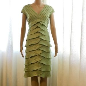 Adrianna Papell tiered petal shutter pleat dress